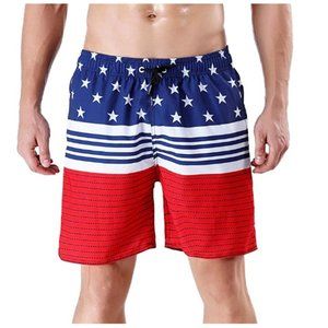 QRANSS Men's Quick Dry Swim Trunks Bathing Suit